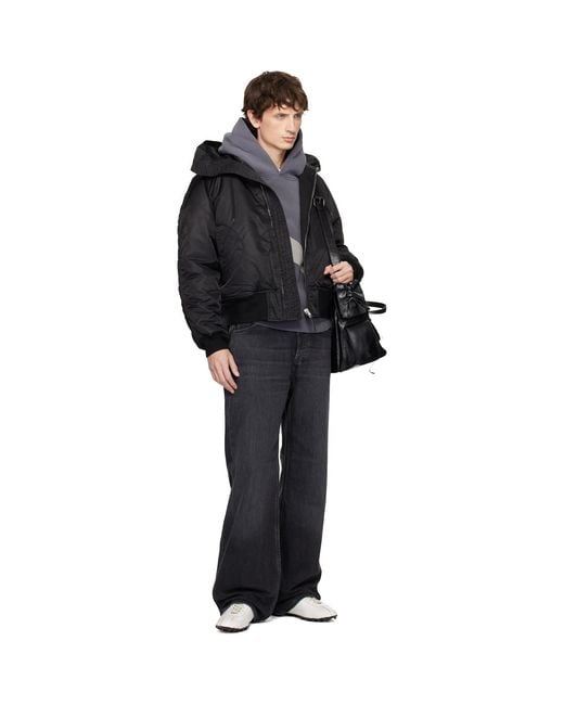 Acne Black Multipocket Bag for men