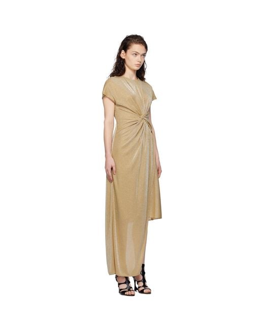 Lanvin Black Asymmetrical Lurex Maxi Dress