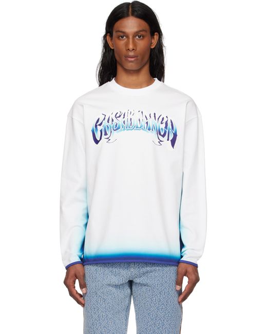 Casablanca White Long Sleeve T-Shirt for men