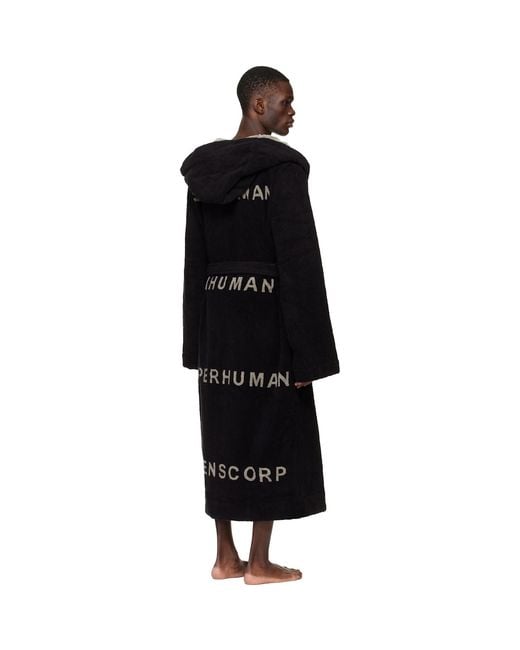 Rick Owens Black Temple Beach Bathrobe for men