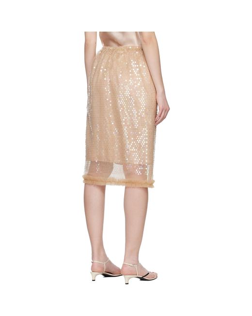 Renaissance Renaissance Natural Tati Sequin Midi Skirt