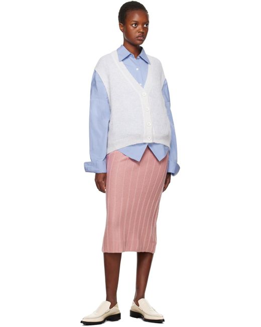 Max Mara Pink Melk Midi Skirt