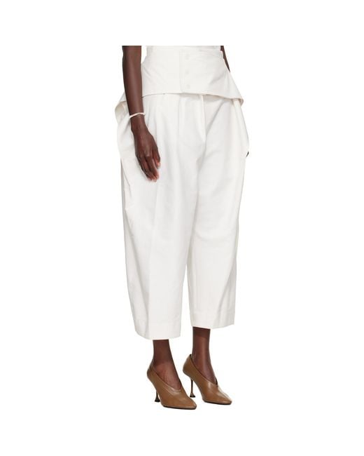 Issey Miyake White Off- Grainy Trousers