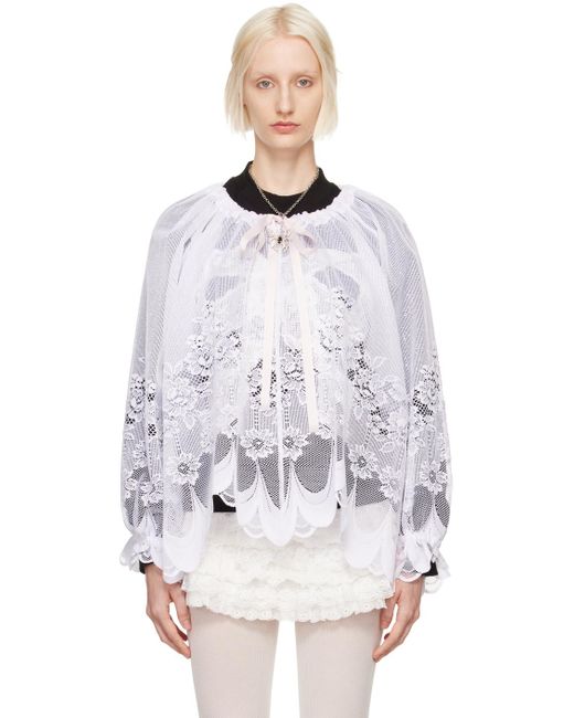 YUHAN WANG White Curtain Lace Blouse