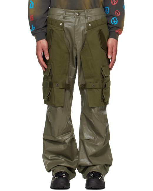 メンズ ANDERSSON BELL Ssense限定 カーキ Raptor レイヤード カーゴパンツ Green