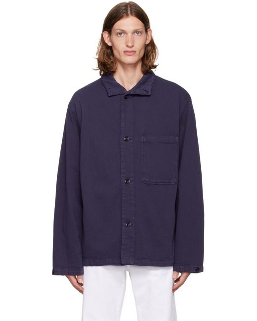 Lemaire Blue Overshirt Denim Jacket for Men | Lyst