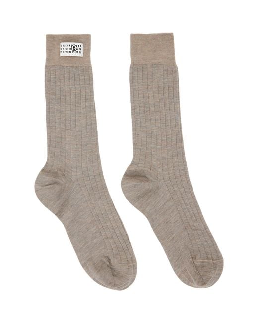 MM6 by Maison Margiela Gray Wool Blend Socks