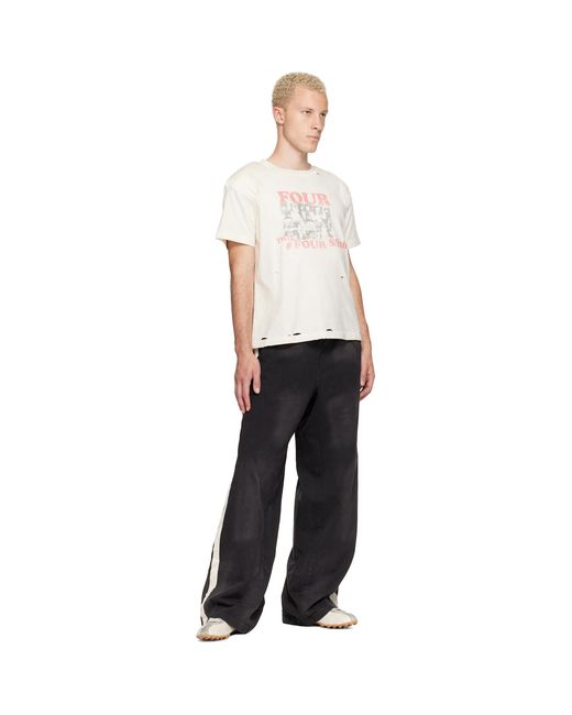 424 White Off- Collage Rolling Stones T-Shirt for men