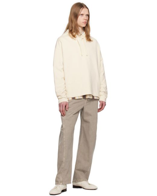 Lemaire Natural Off- Minimal Hoodie for men