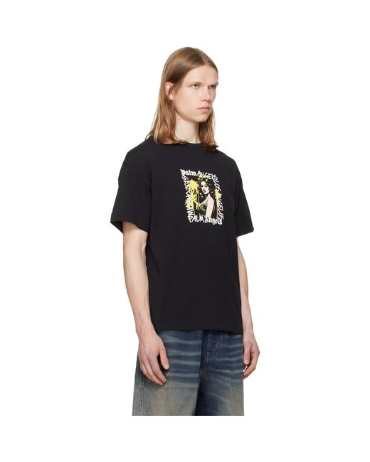 Palm Angels Black Pinup Regular T-Shirt for men