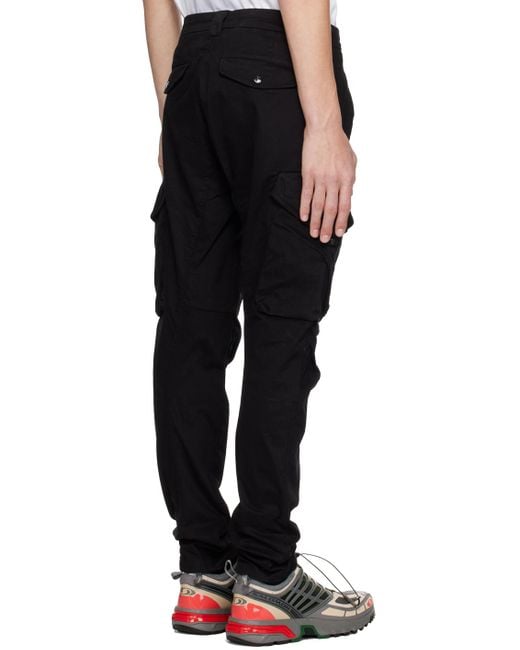 C P Company C.p. Company Black Garment-dyed Cargo Pants for men