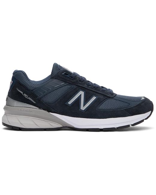 New Balance Leather 990v5 Low-top sneakers in Navy/Silver (Blue ... New Balance Leather 990v5 Low-top sneakers in Navy/Silver (Blue ...