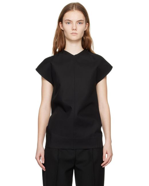 T-shirt noir à coutures latérales torsadées Totême  en coloris Black