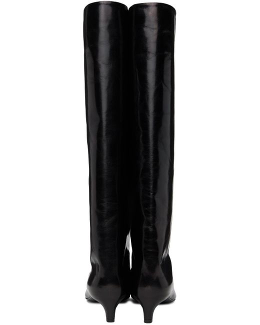 Bottes hautes noires à bout pointu Jil Sander en coloris Black