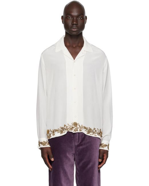 Chemise blanche à ornements à perles Bode pour homme en coloris Multicolor