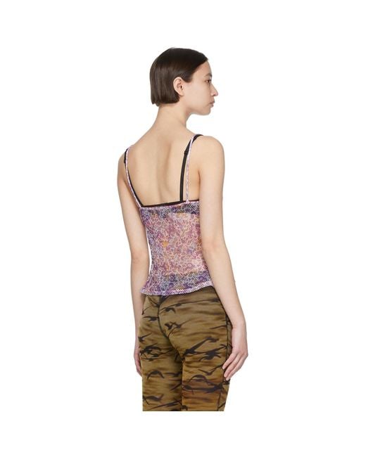 Priscavera Multicolor Purple Polyester Tank Top