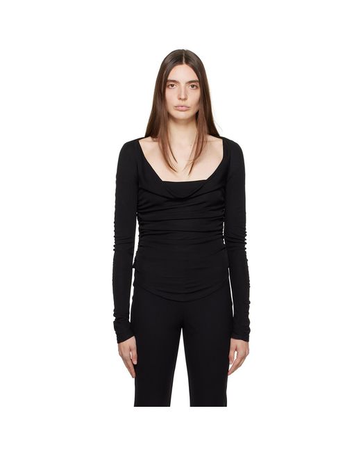 Staud Black Solana Long Sleeve T-shirt