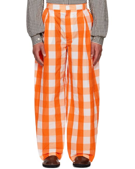 メンズ Walter Van Beirendonck オレンジ Sun トラウザーズ Orange