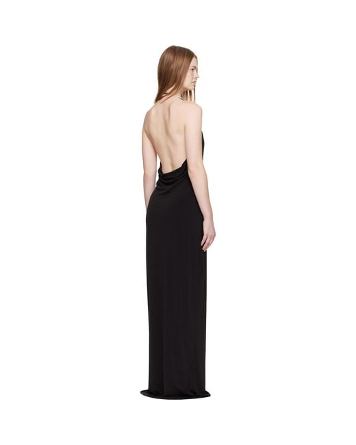 Coperni Black Logo Necklace Maxi Dress