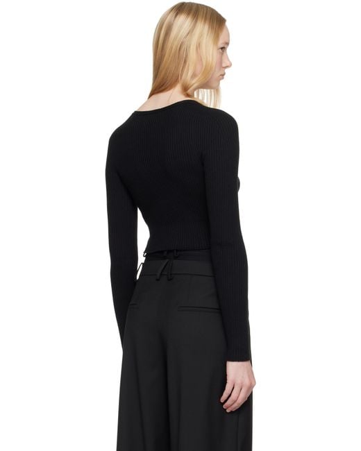 Courreges Black Solar Light Rib Cardigan
