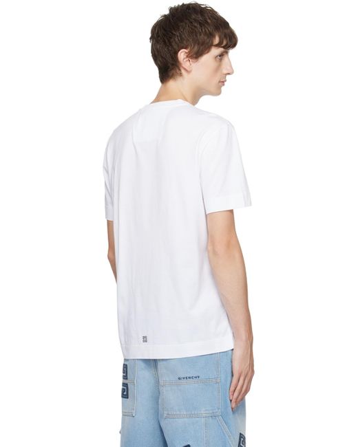 メンズ Givenchy ホワイト Flames Tシャツ White