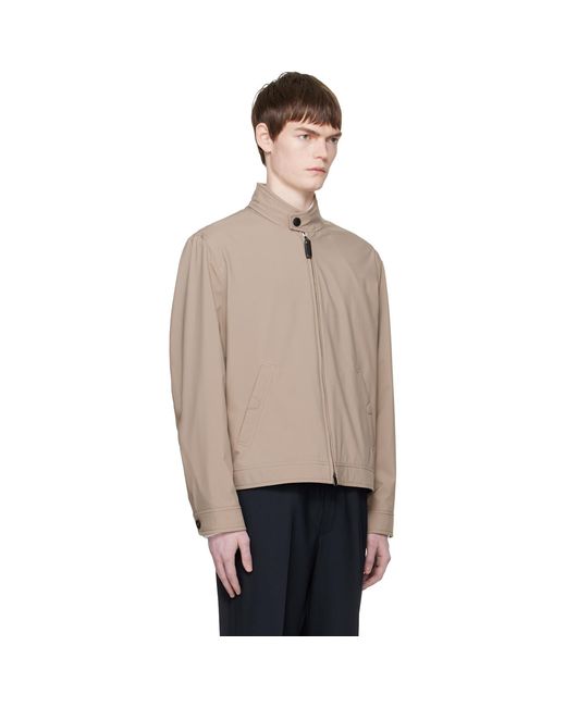 Brioni Black Standing Collar Jacket for men