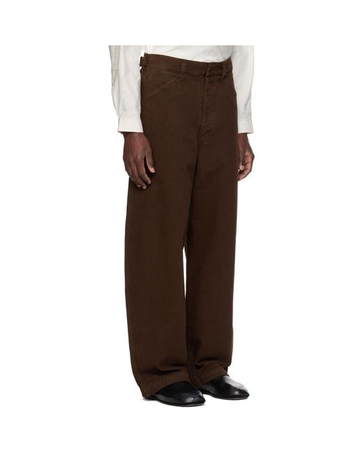 Lemaire Brown Oversized Workwear Jeans for men