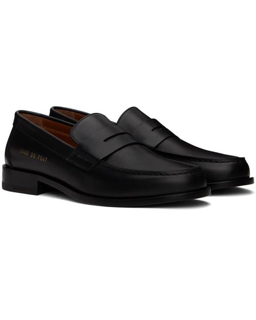 Common Projects Black Leather Loafers for men
