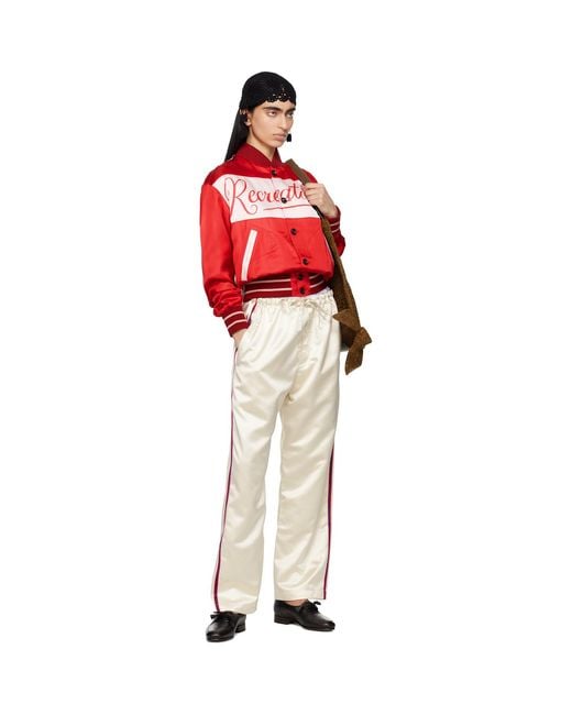 Bode White Off- Redtail Pajama Trousers