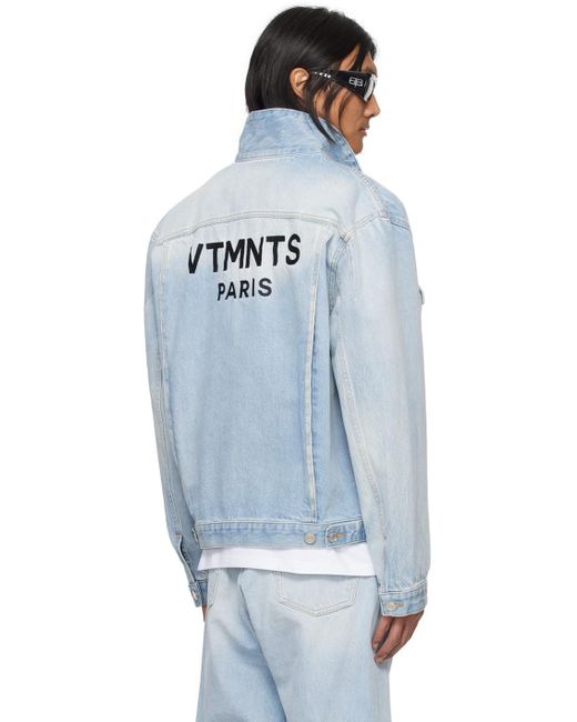VTMNTS Blue Embroide Denim Jacket for men