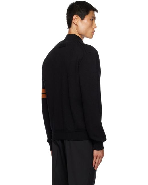 Zegna Black High Performance Zip Up Jacket for men