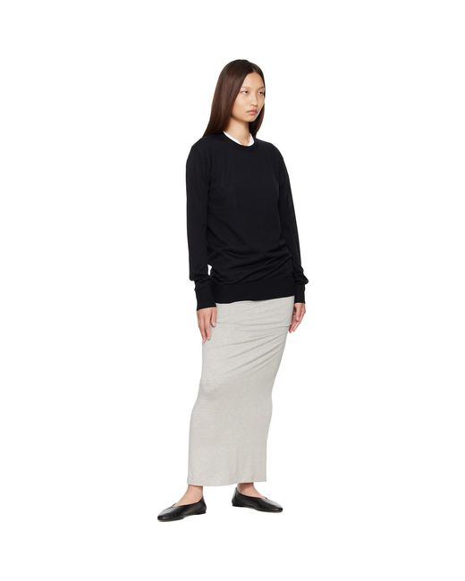 Totême  Black Long-Sleeve Knit Sweater