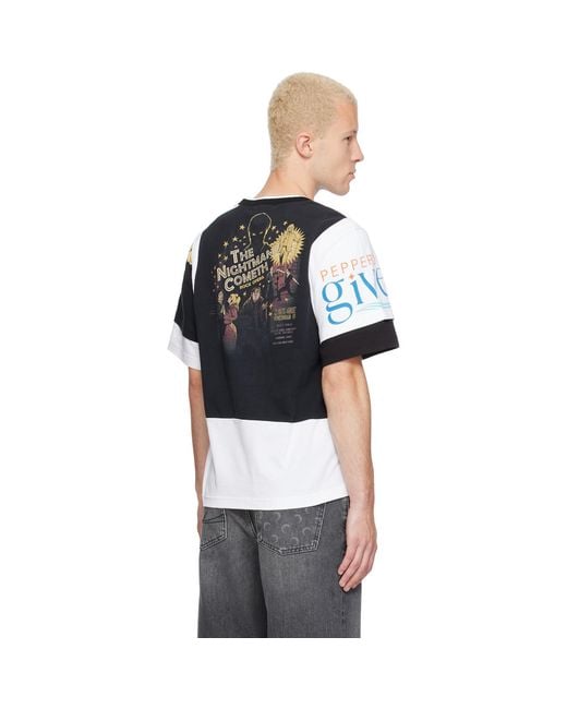 MARINE SERRE Black Regenerated Graphic Jersey Layered T-Shirt for men