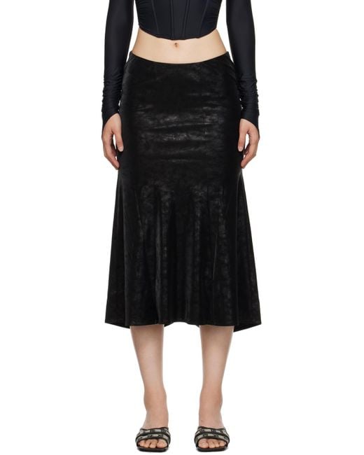 MISBHV Flared Faux-leather Midi Skirt in Black | Lyst Canada