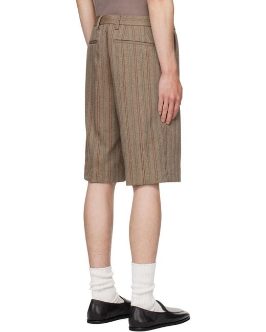 Dries Van Noten Natural Striped Shorts for men