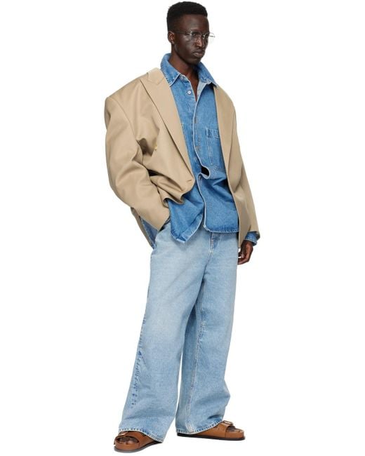 Hed Mayner Blue Faded Jeans for men