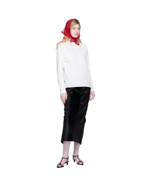 Lanvin Red Silk Organza Triangle Scarf