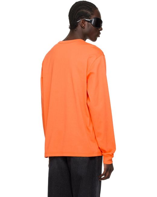 メンズ Acne レギュラーフィット 長袖tシャツ Orange