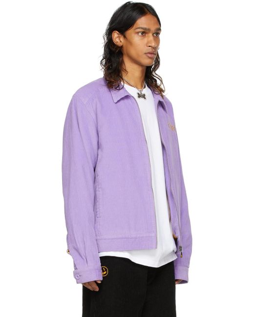 Drew House Ssense Exclusive Purple Painted Mascot Jacket for men