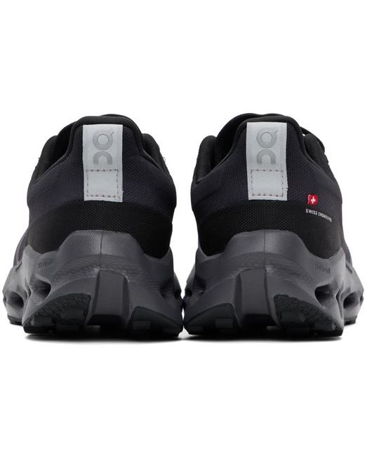 On Shoes Black Cloudsurfer Trail Waterproof Sneakers for men