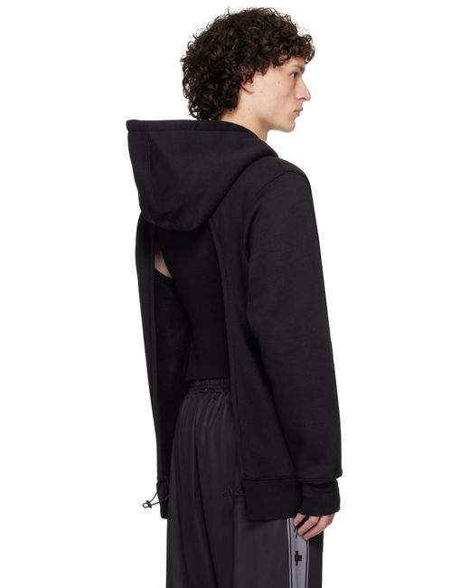 PROTOTYPES Black Backless Hoodie for men