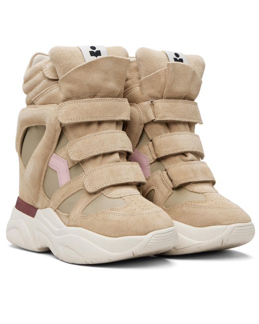 Isabel Marant Natural Balskee High-top Wedge Sneakers