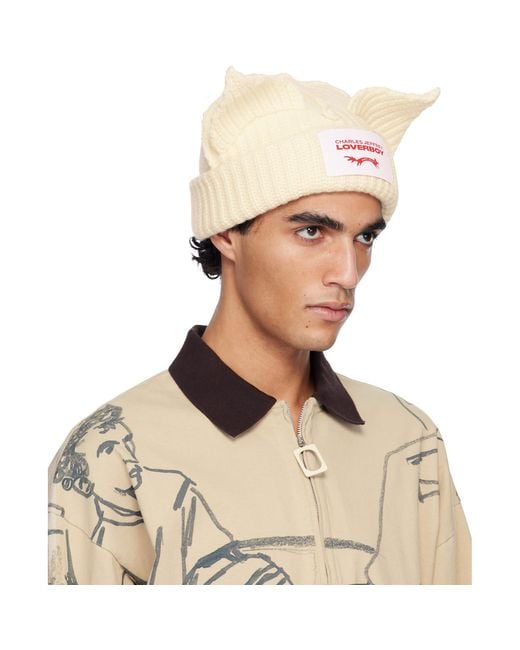 Charles Jeffrey Natural Off- Chunky Ears Beanie for men