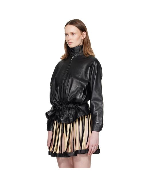 August Barron Black Twisted Leather Jacket