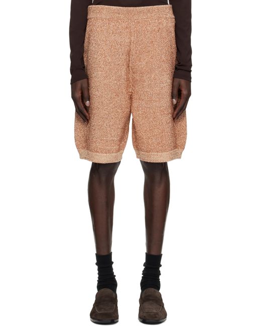 メンズ Dries Van Noten ブラウン メタリック ニット ショートパンツ Black