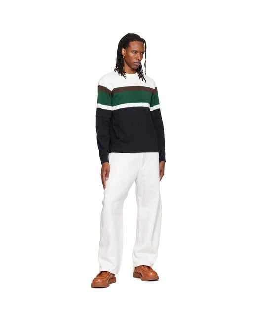 Sacai White Cotton Jersey Sweatpants for men