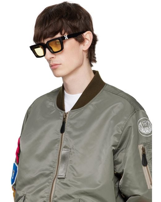 Off-White c/o Virgil Abloh Black Clip-On Sunglasses for men