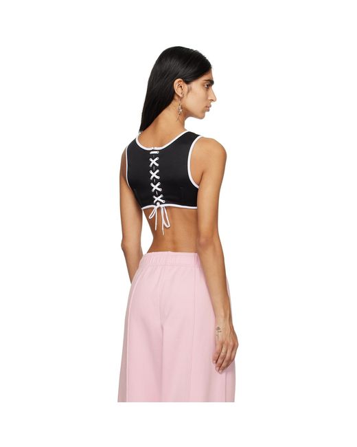 Ambush Black Lace Up Camisole