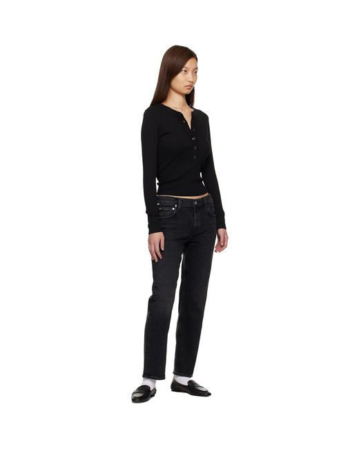 Citizens of Humanity Black Varra Henley T-Shirt