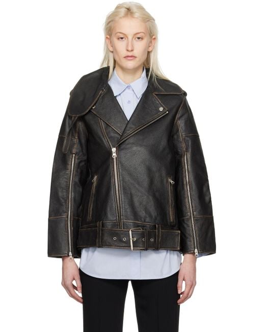 By Malene Birger Beatrisse Leather Jacket in Black | Lyst Canada